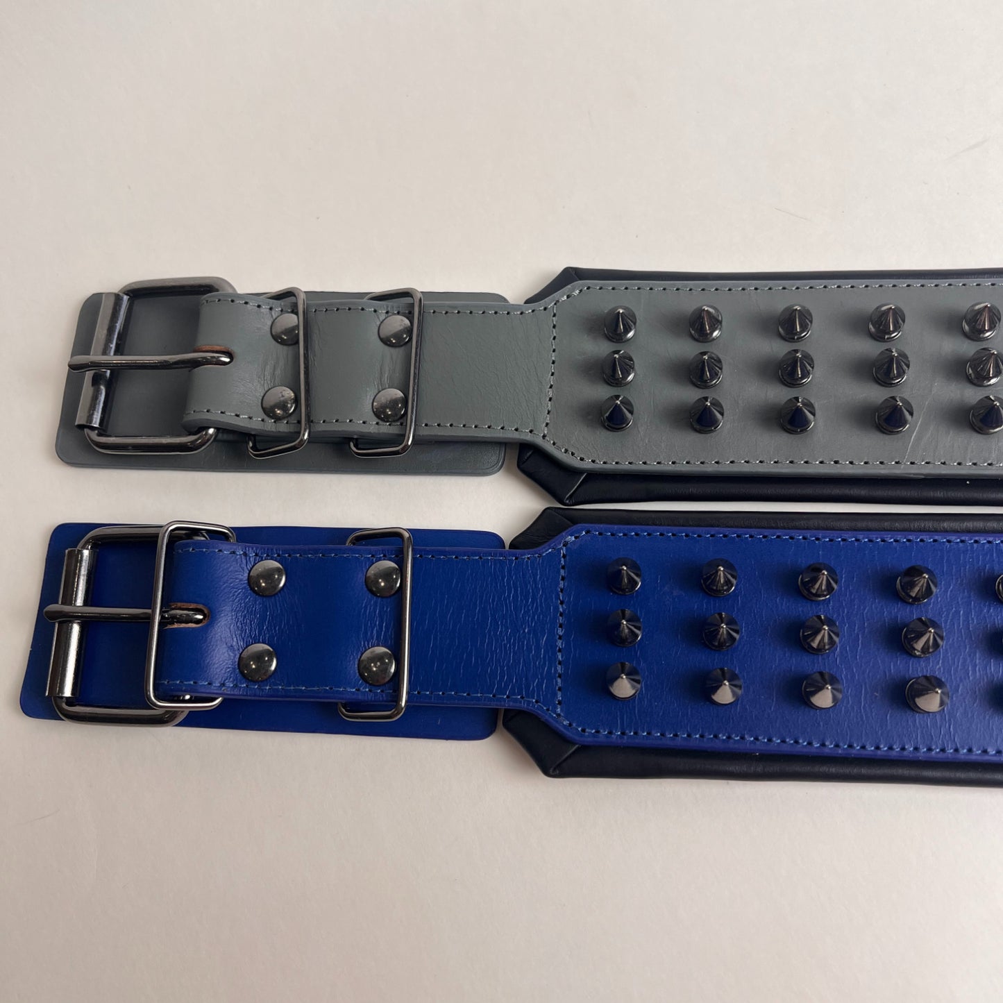 Comfort Fit Wide Leather Dog Collar Thick Studded Spiked Collar pit bull,German Shepherd,Poodle