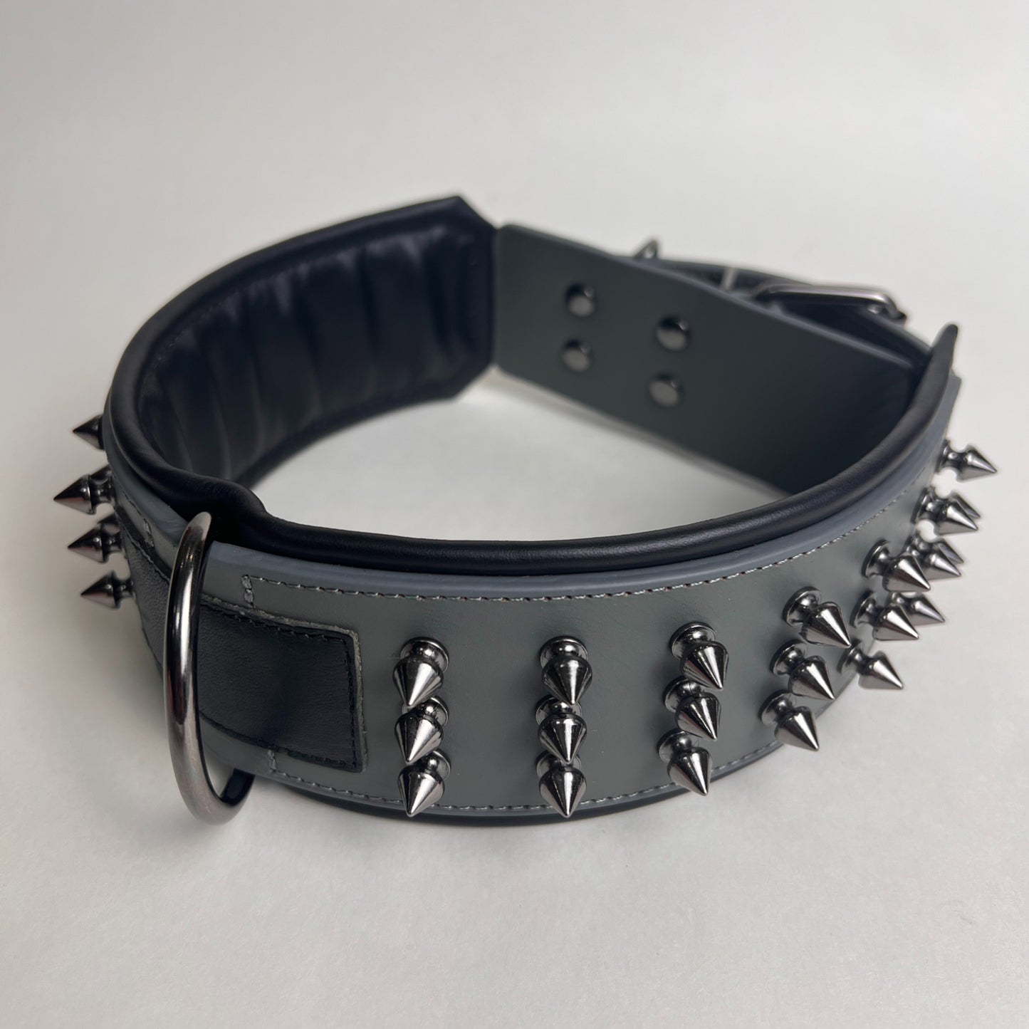 Luxury genuine leather Dog Collar Thick Studded Spiked Collar pit bull,German Shepherd,Poodle