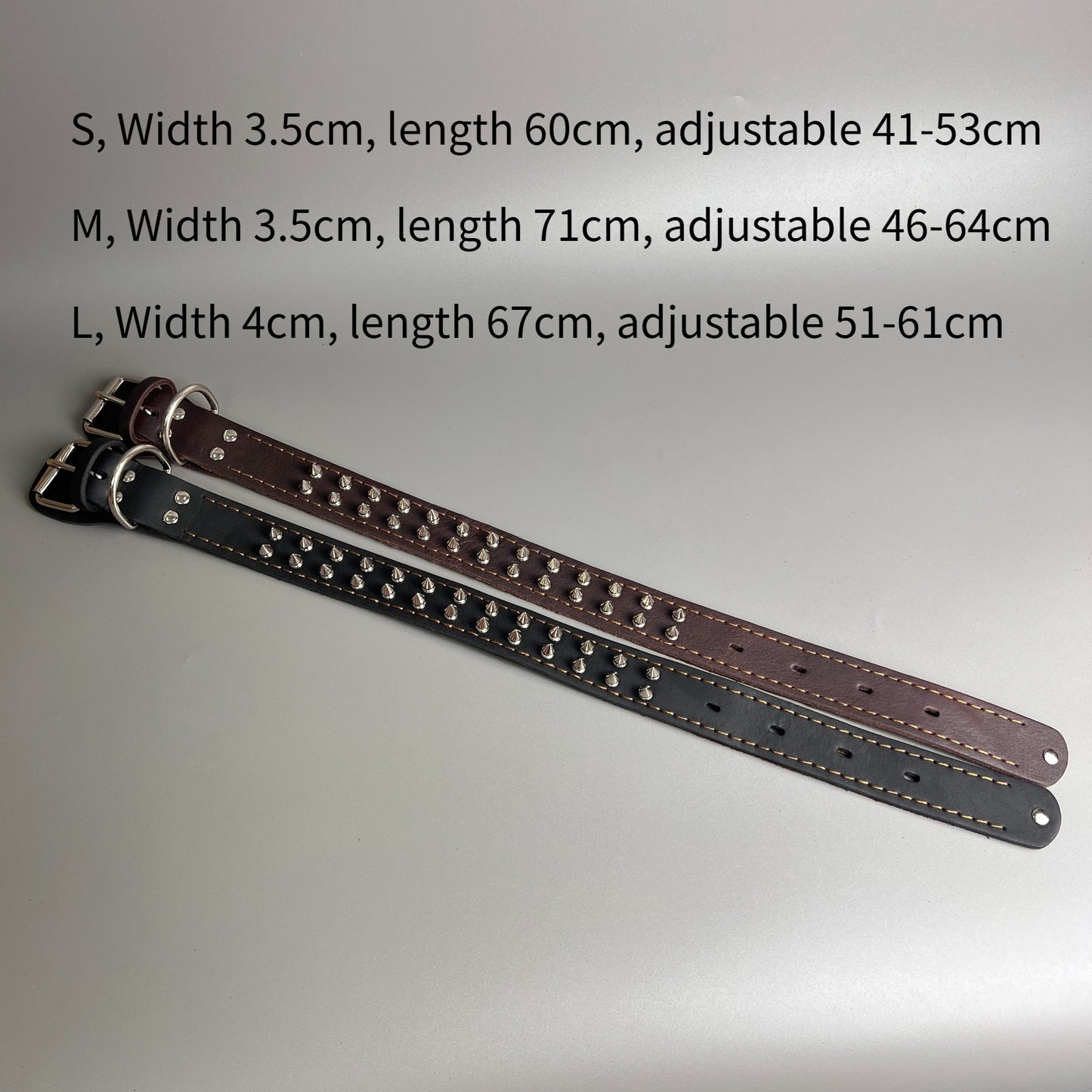 Handmade Spiked Dog Collar Genuine Leather Studded Punk Collar Durable Strong Collar for Pitbull Rottweiler
