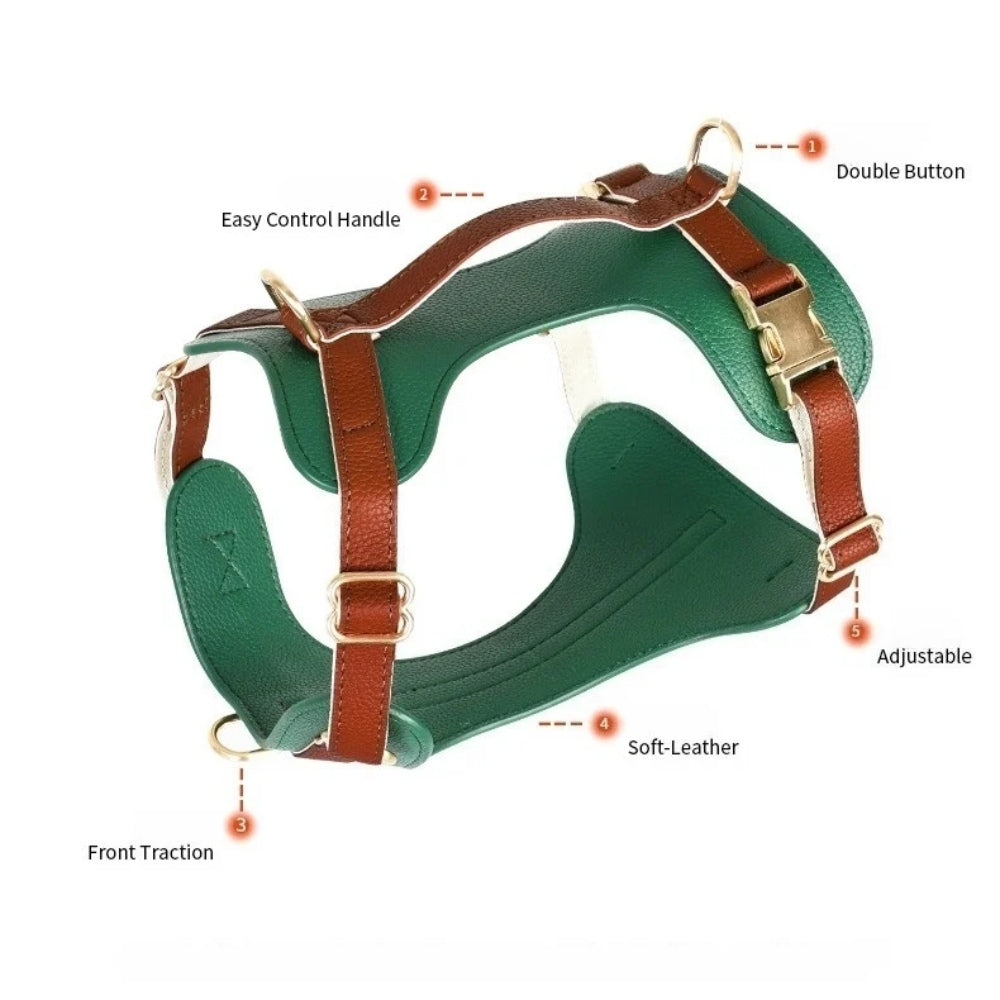 Anti-pull dog chest harness waterproof pet vest leash adjustable hair-free soft and comfortable suitable for medium large dogs