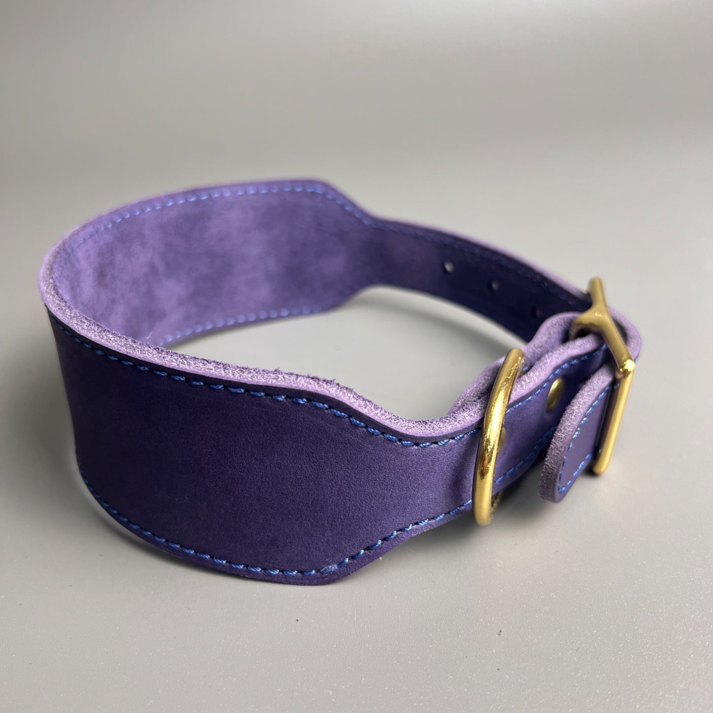 Durable Full-Grain Leather Martingale Collar for Greyhounds Whippets