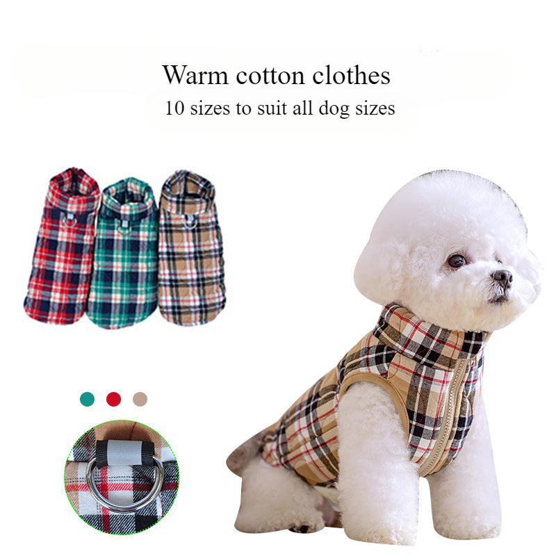 Winter thick jacket dog vest cotton coat British style