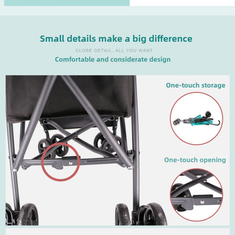 Lightweight pet stroller for dogs and cats, no installation and quick folding