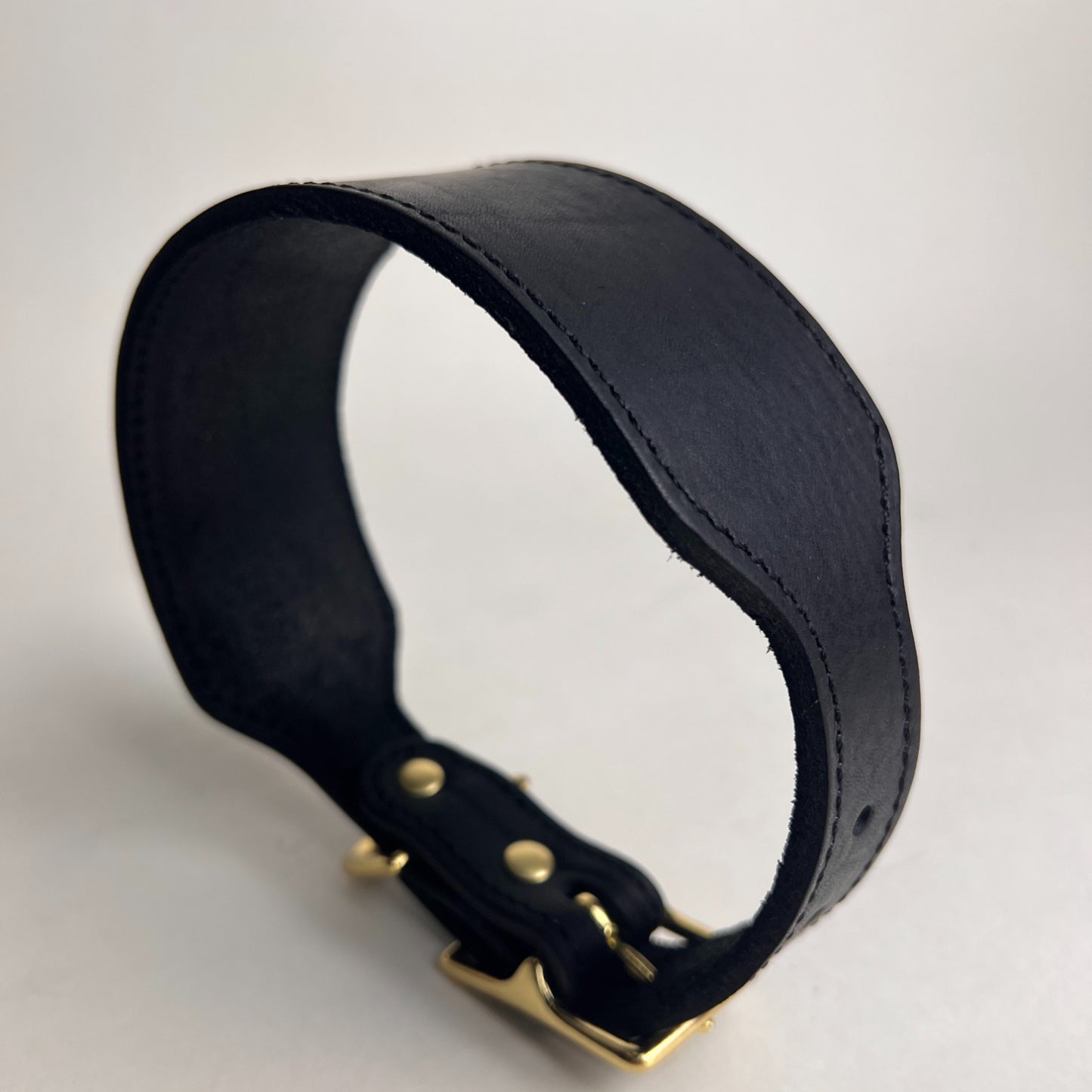 Handmade Martingale Greyhound Collar Real leather dog collar with vintage brass buckle