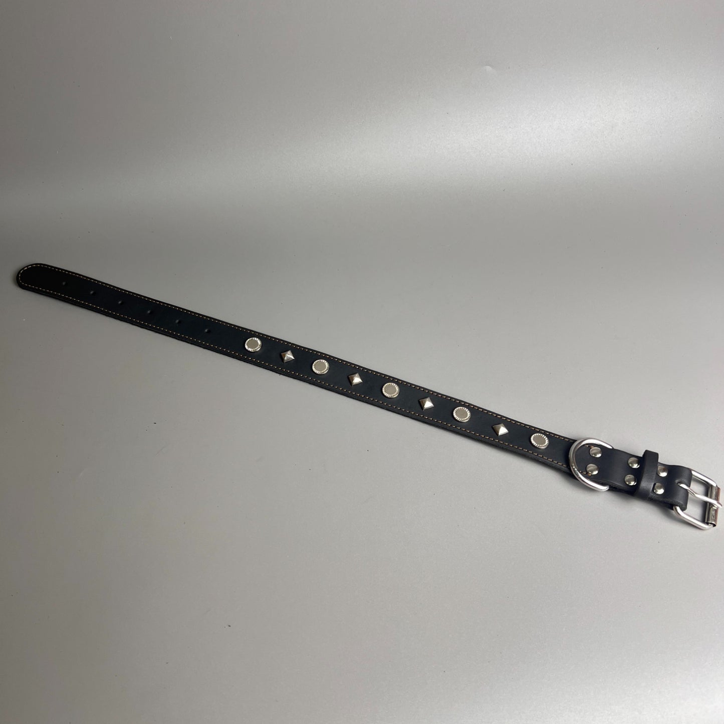 Genuine Leather Studded Dog Collar,  Handmade Thick Leather Pet Collar with Zinc Alloy Rivets