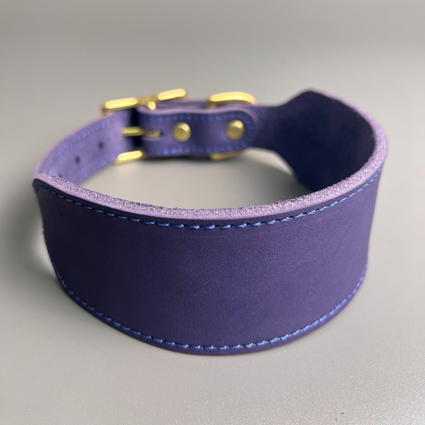 Durable Full-Grain Leather Martingale Collar for Greyhounds Whippets