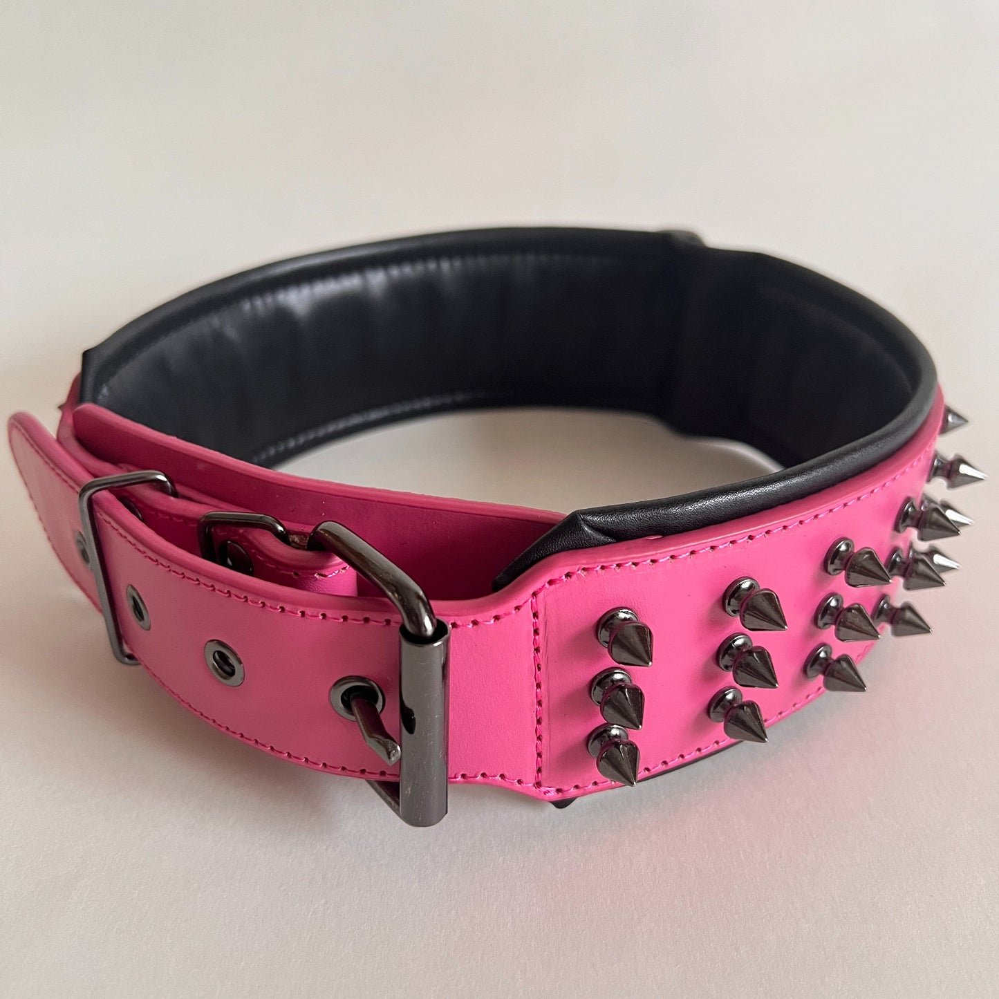 Heavy Duty Wide Studded Leather Dog Collar for Large Breeds – Thick 4.5mm Genuine Leather