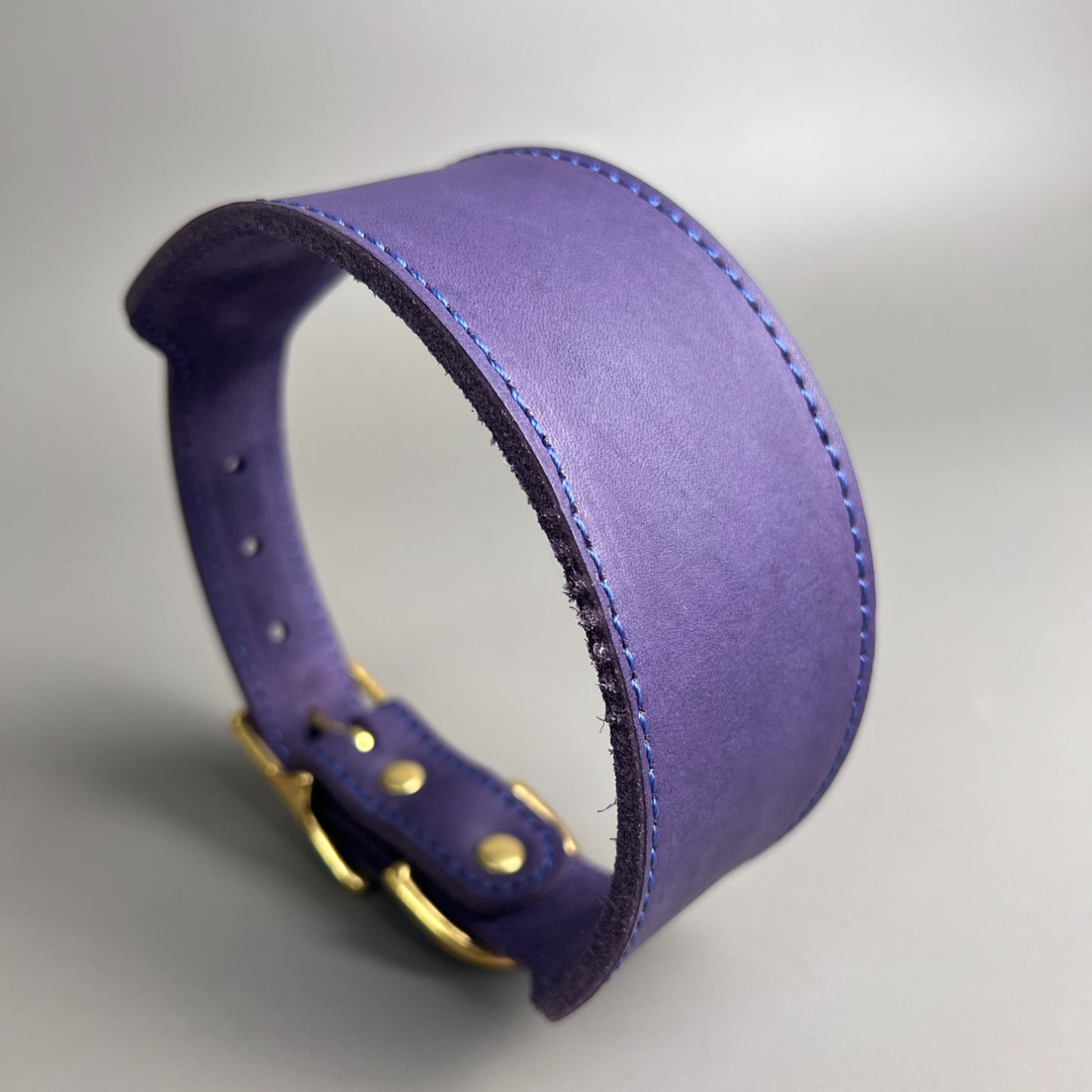 Durable Full-Grain Leather Martingale Collar for Greyhounds Whippets