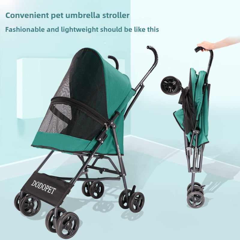 Lightweight pet stroller for dogs and cats, no installation and quick folding