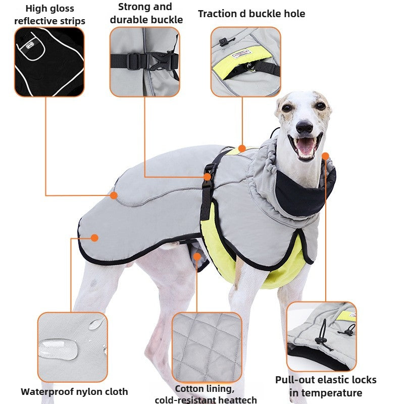 Dog winter warm jacket, outdoor waterproof medium and large dog jacket