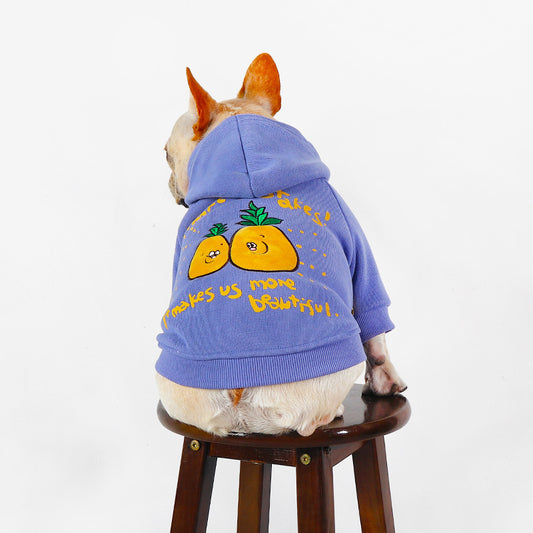 Dog Winter Cotton Sweatshirt with Hood Thick Bulldog Pug Bichon Teddy