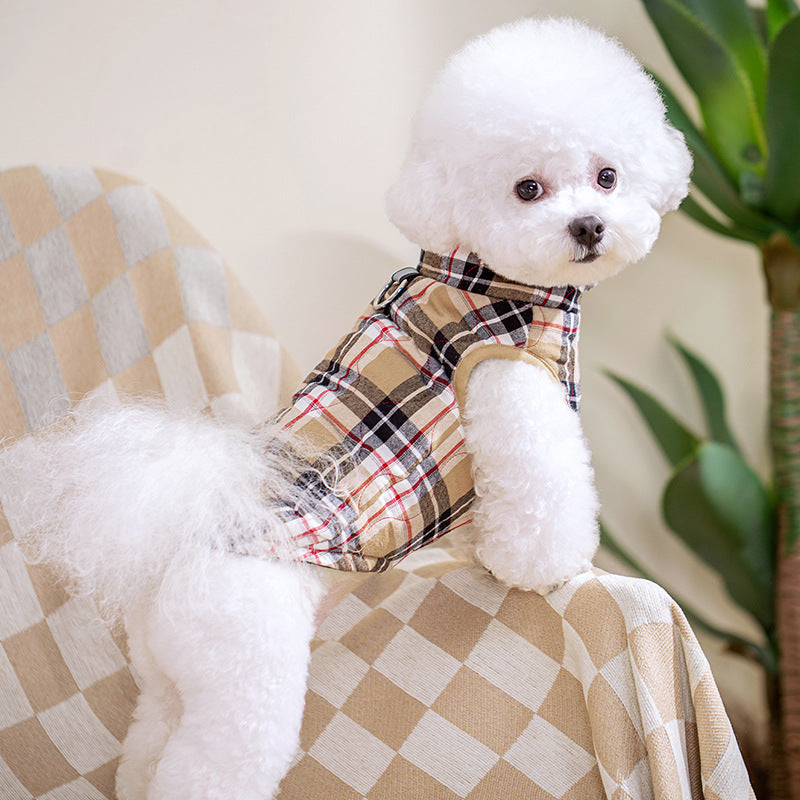 Winter thick jacket dog vest cotton coat British style