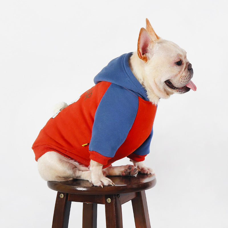 Dog autumn and winter clothes, thick style, dog sweatshirt, French bulldog, Corgi