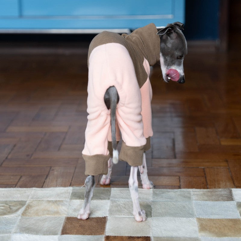 High-collar soft warm dog four-legged coat