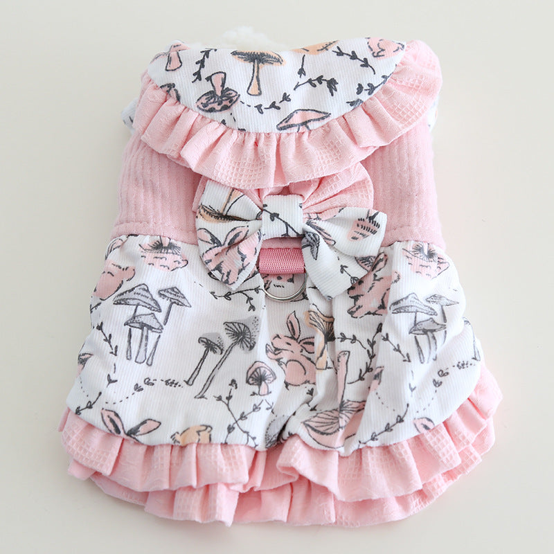 Small dog cotton skirt for traction