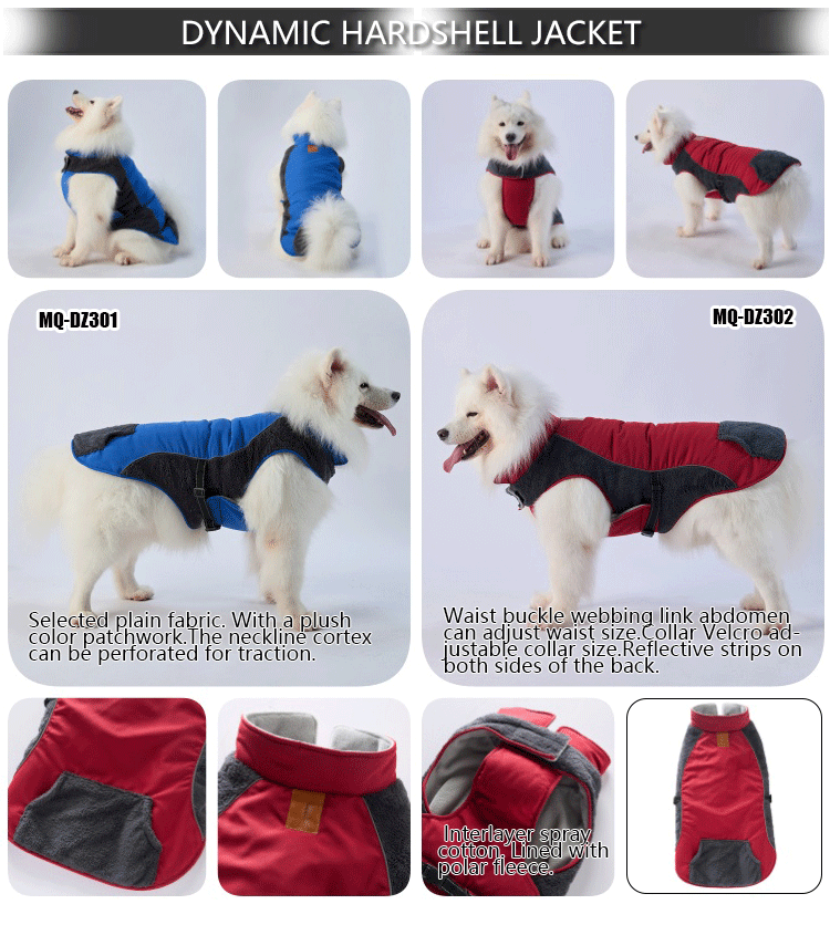 Thickened warm dog jacket suitable for medium and large dogs