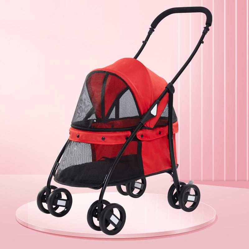 Pet stroller quickly folds, maximum load capacity 15 kg