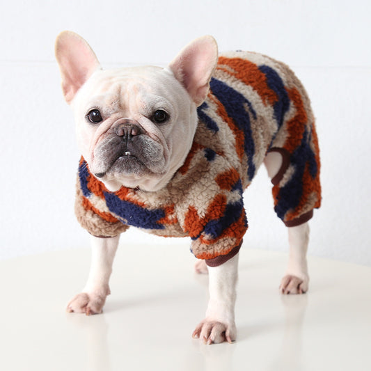 Cartoon fleece warm dog pajamas