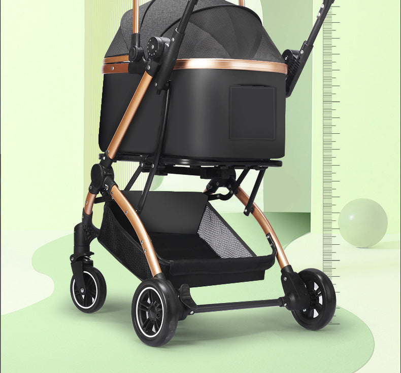 Pet stroller, suitable for small and medium dogs, pet folding stroller