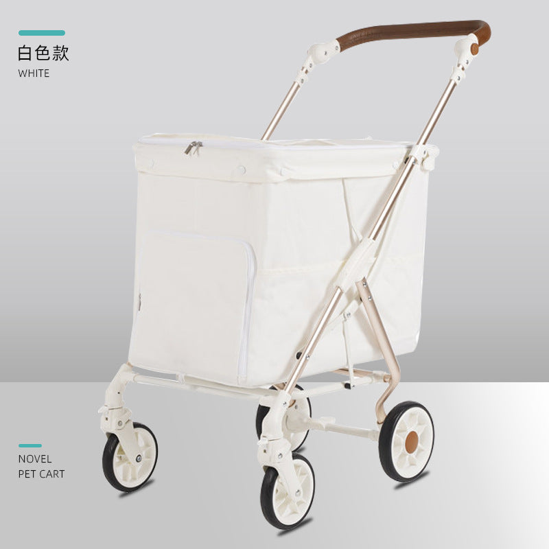 Foldable pet stroller with large space suitable