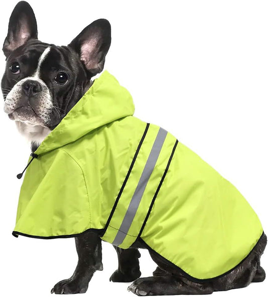 Imperméable pour chien - Capuche réfléchissante réglable, convient aux petits et grands chiens