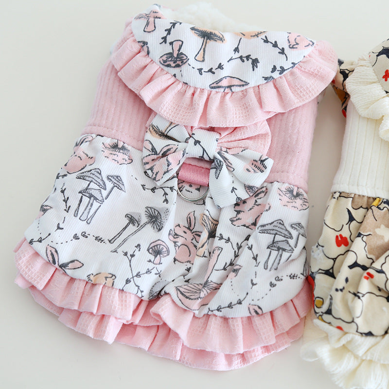 Small dog cotton skirt for traction