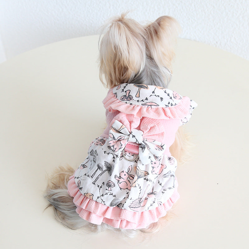 Small dog cotton skirt for traction