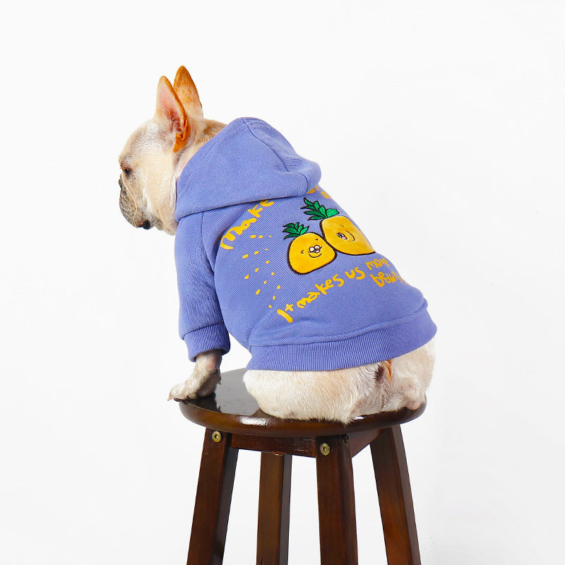 Dog Winter Cotton Sweatshirt with Hood Thick Bulldog Pug Bichon Teddy