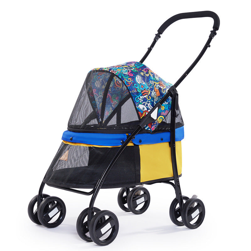 Pet stroller quickly folds, maximum load capacity 15 kg