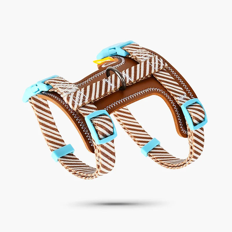 Dog leather chest strap with traction rope, soft and comfortable, lightweight dog collar, suitable for small dogs and cats