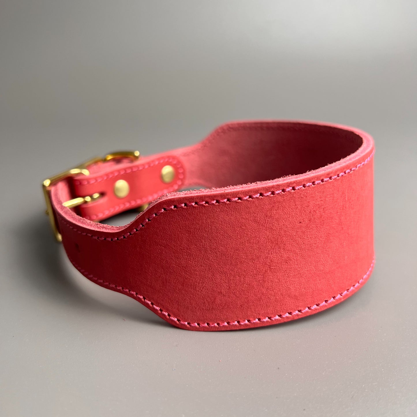 Handmade Leather Martingale Greyhound Collar | Brass Hardware
