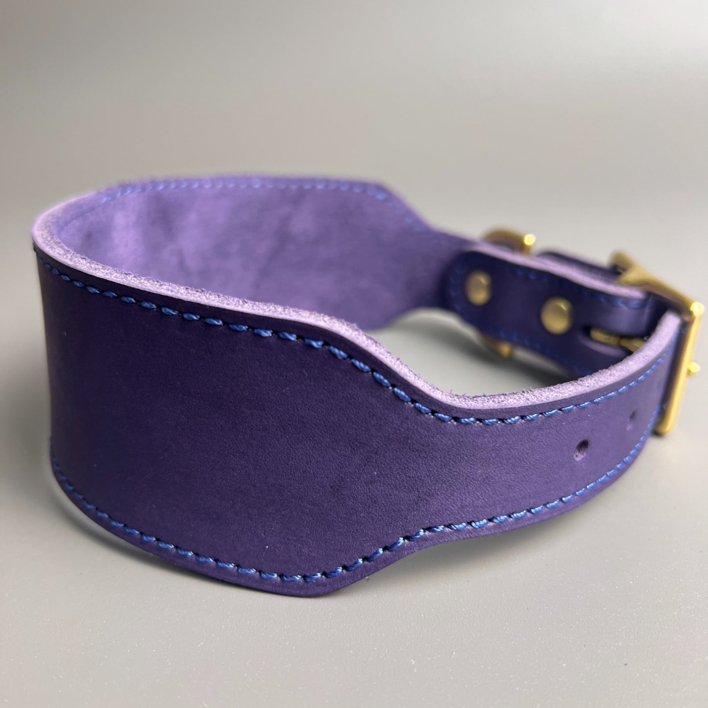 Durable Full-Grain Leather Martingale Collar for Greyhounds Whippets