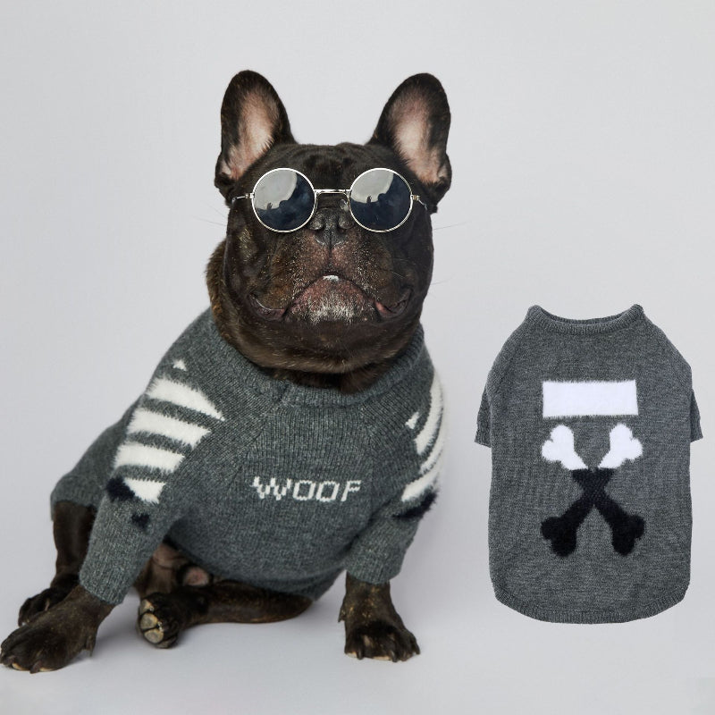 Fashionable dog sweater for Corgi, Schnauzer and French bulldog