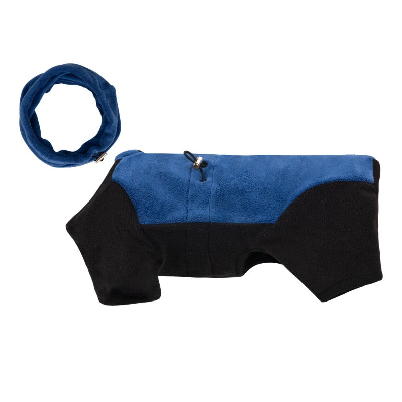 Dog warm four-leg coat, polar fleece, detachable collar