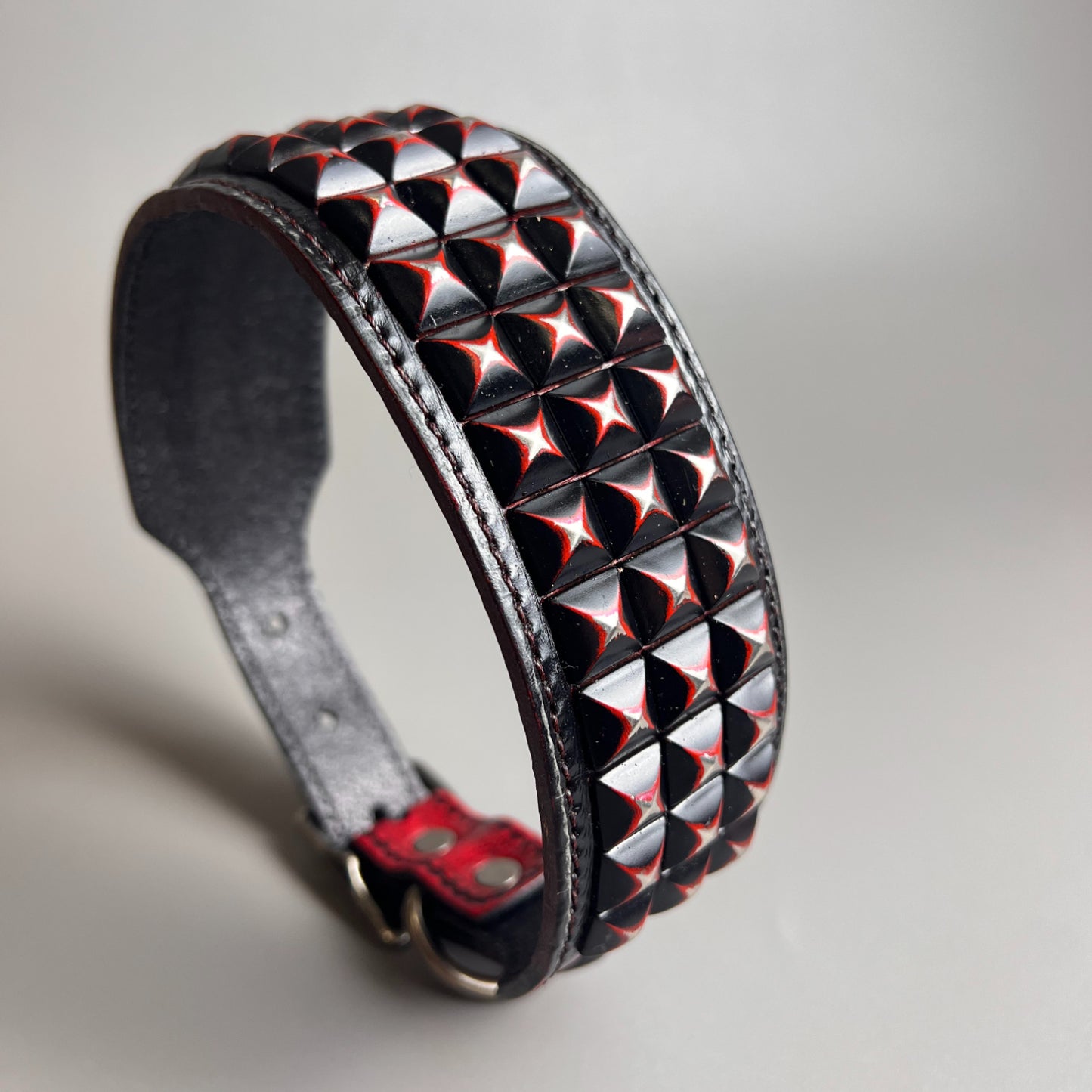 Retro genuine leather dog collar, punk style soft leather willow nail collar for bulldogs, Rottweiler German Shepherds