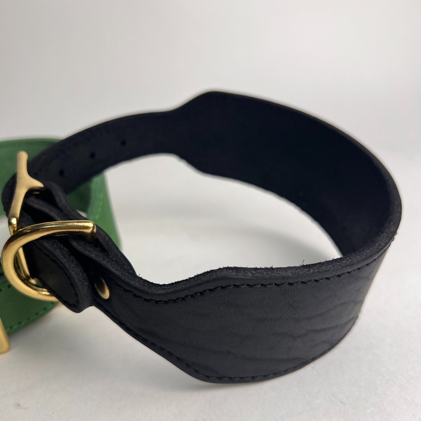 Handmade Martingale Greyhound Collar Real leather dog collar with vintage brass buckle