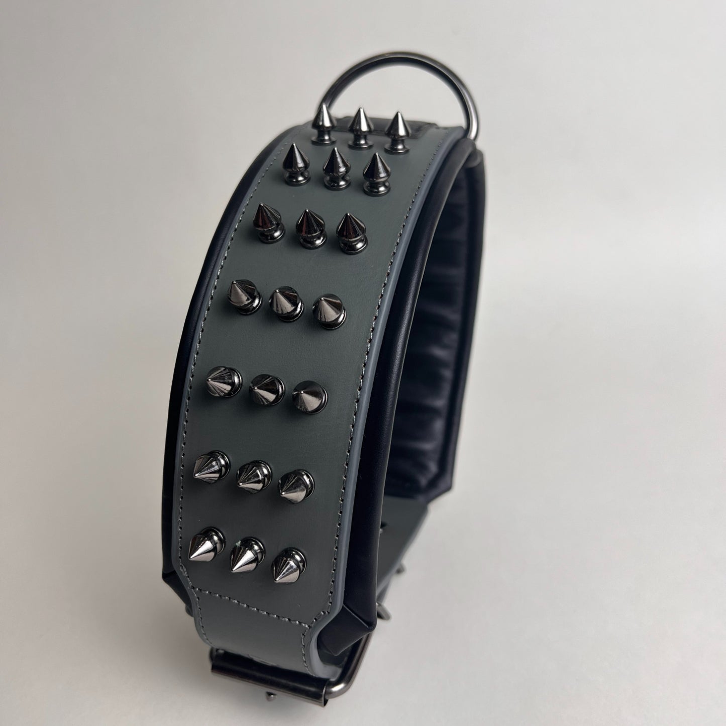 Luxury genuine leather Dog Collar Thick Studded Spiked Collar pit bull,German Shepherd,Poodle