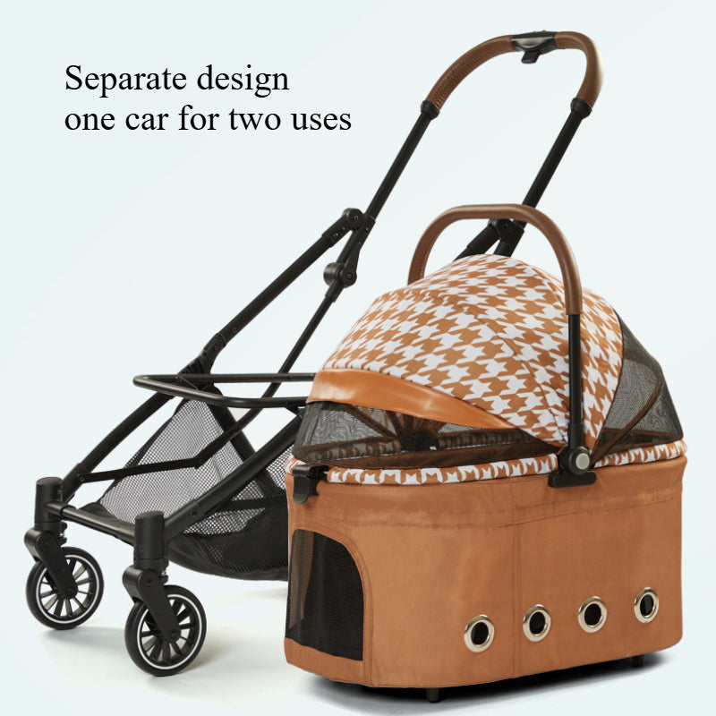 Foldable pet stroller suitable for small and medium-sized dogs and cats