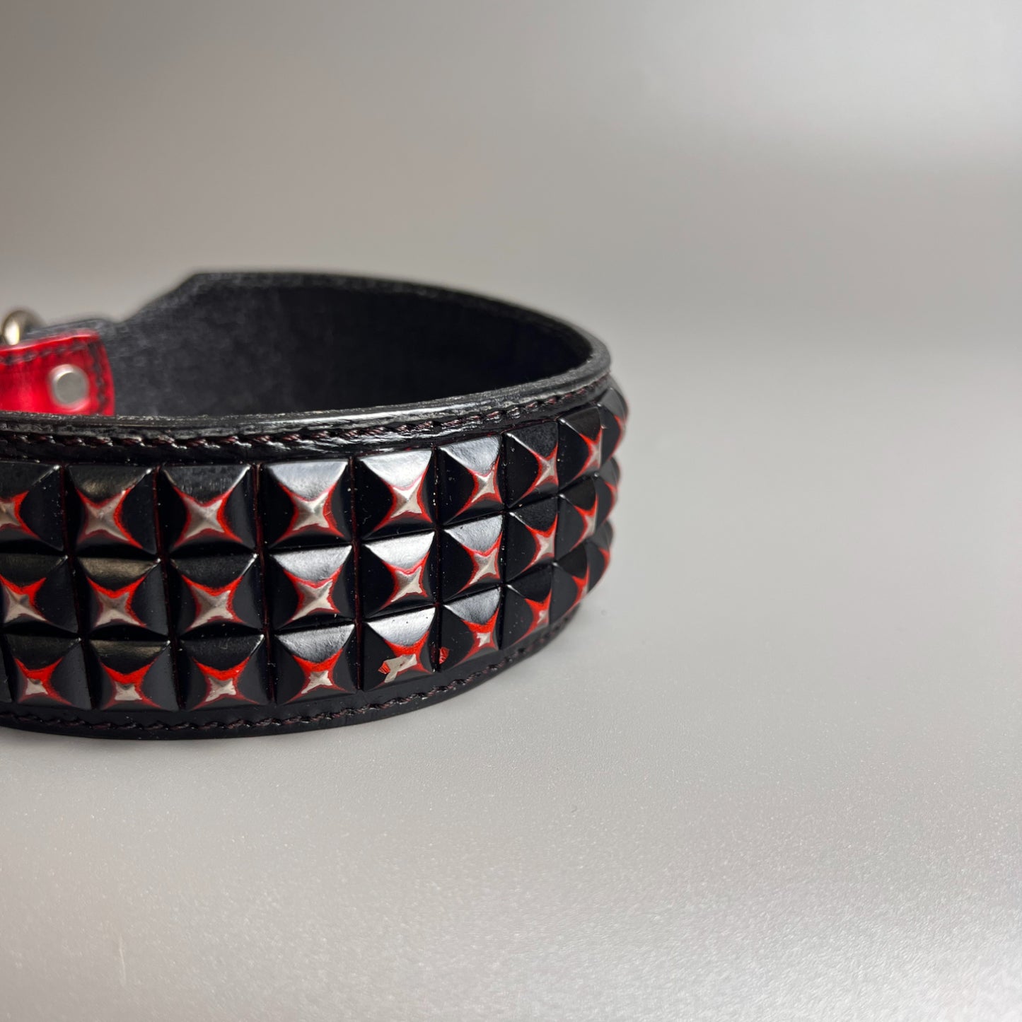 Retro genuine leather dog collar, punk style soft leather willow nail collar for bulldogs, Rottweiler German Shepherds