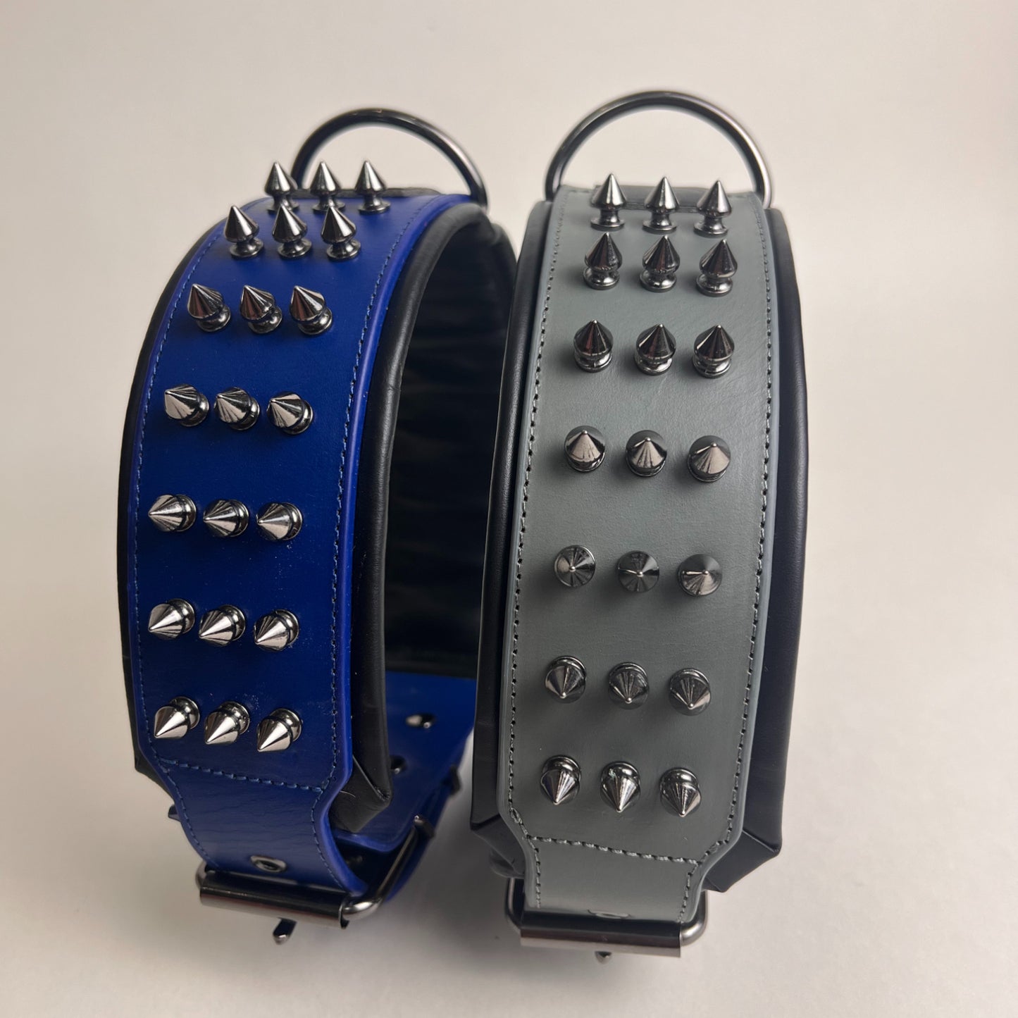 Comfort Fit Wide Leather Dog Collar Thick Studded Spiked Collar pit bull,German Shepherd,Poodle