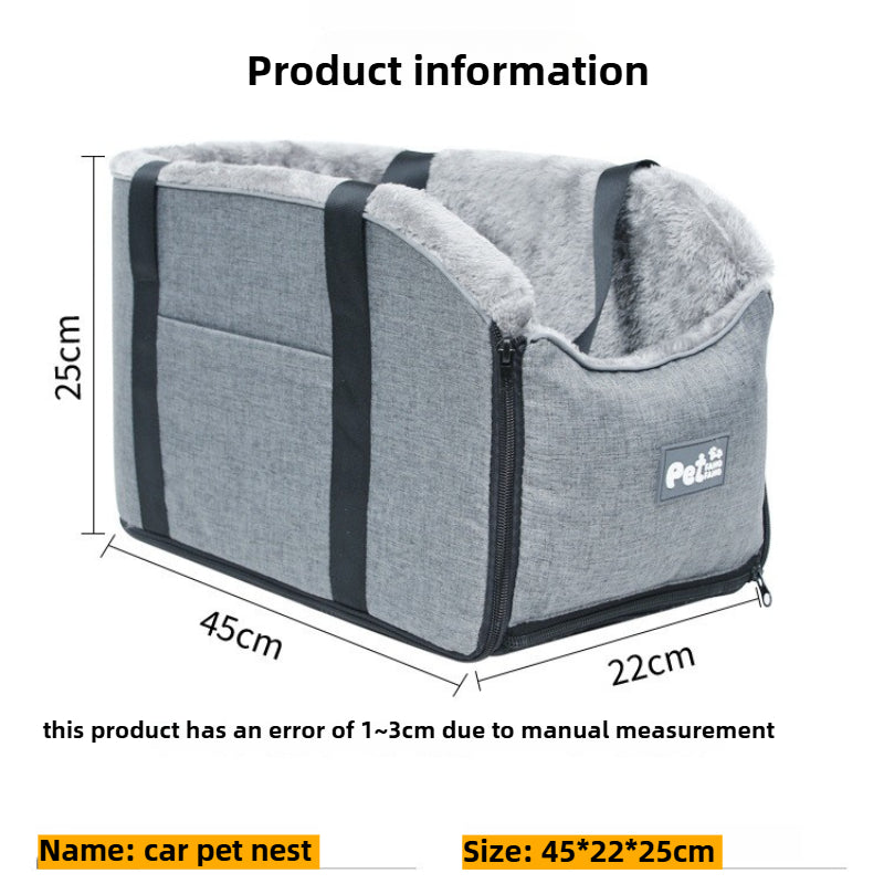 Car center console bag cat bed car cushion seat pet travel handbag